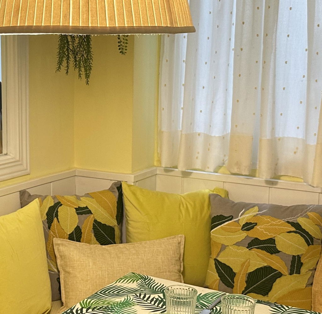 Sia Home Fresh housse de coussin 50 cm jaune feuilles