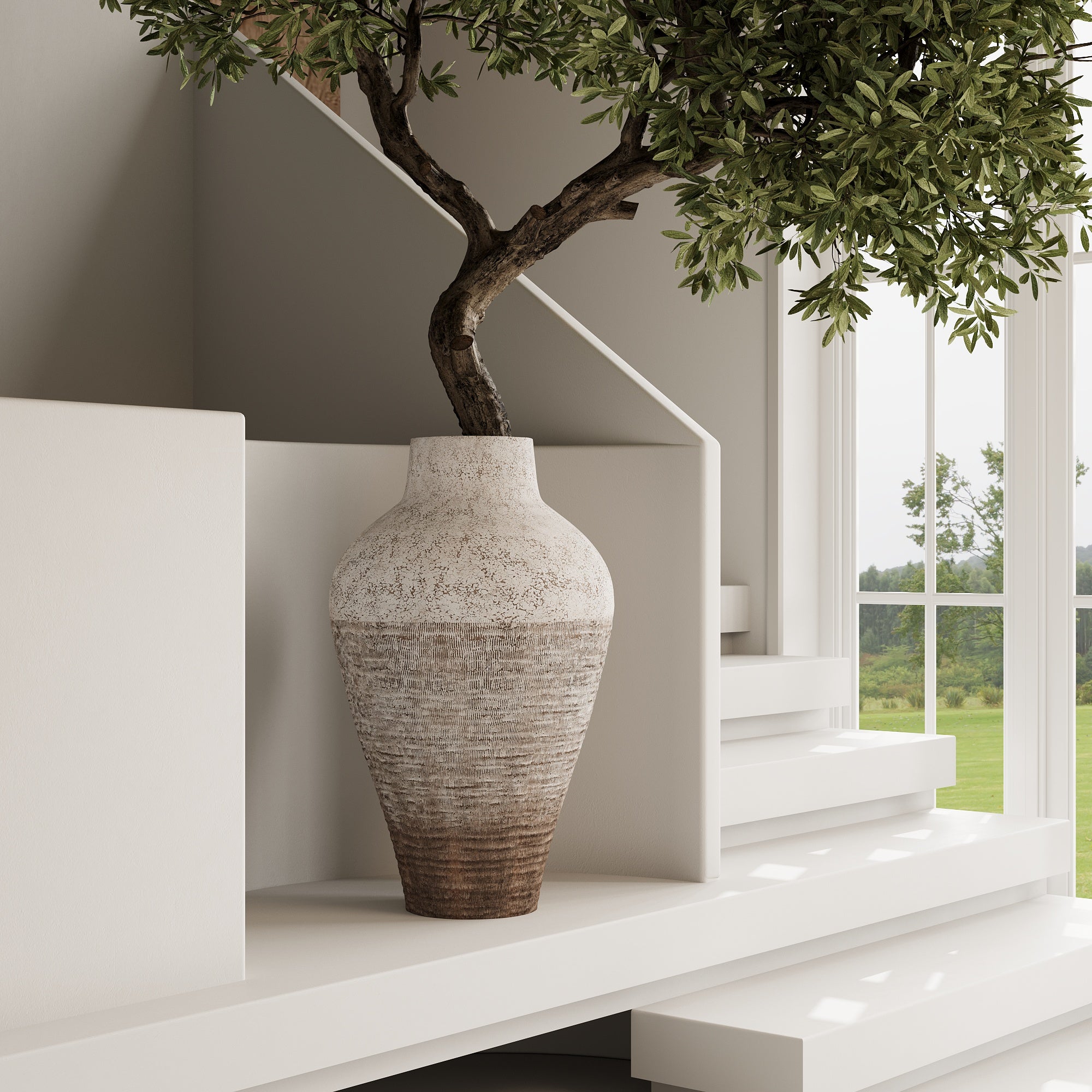 Sia Home Roma cache-pot beige 87 cm fibre ciment