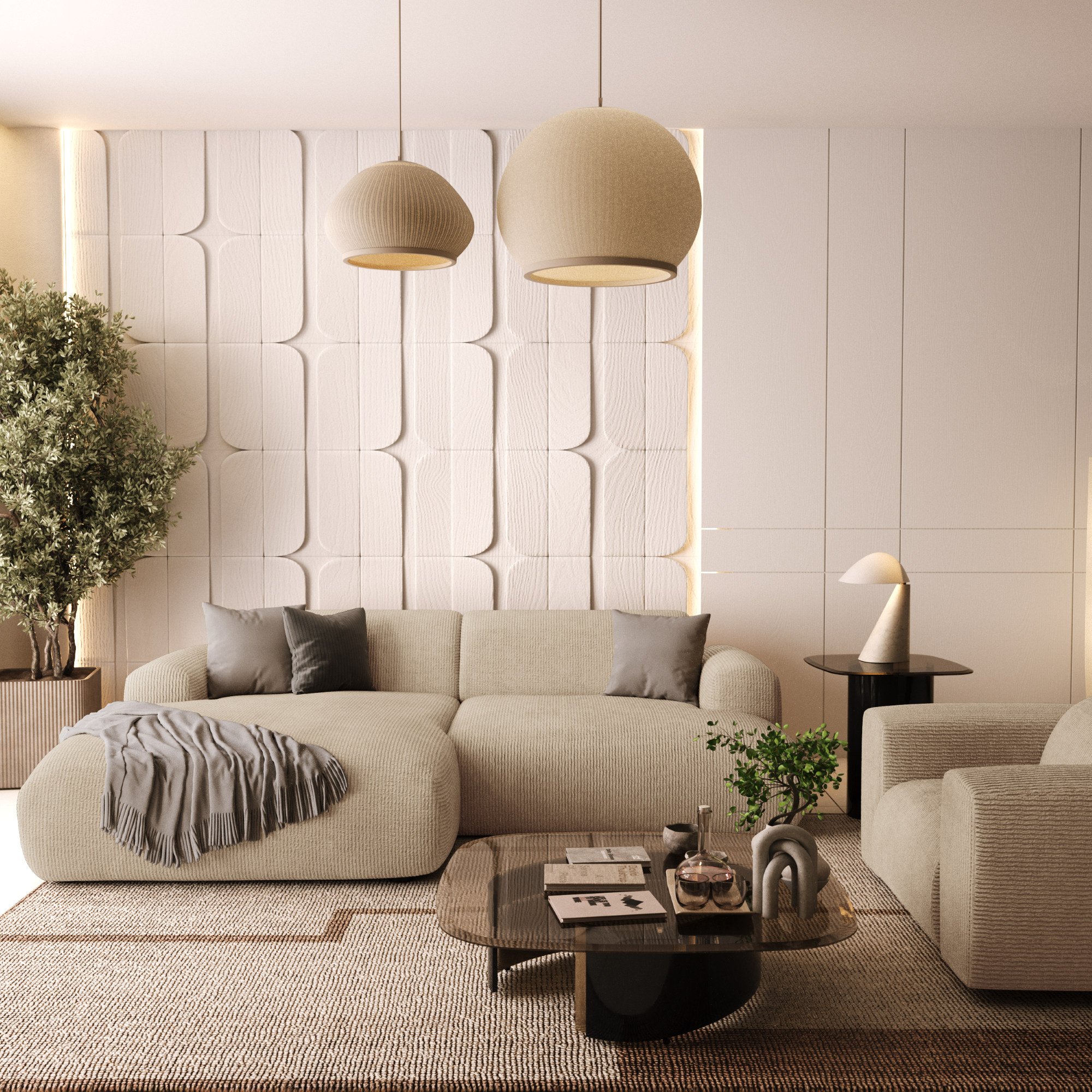 Sia Home Canapés Myra angle gauche canapé 5 places beige