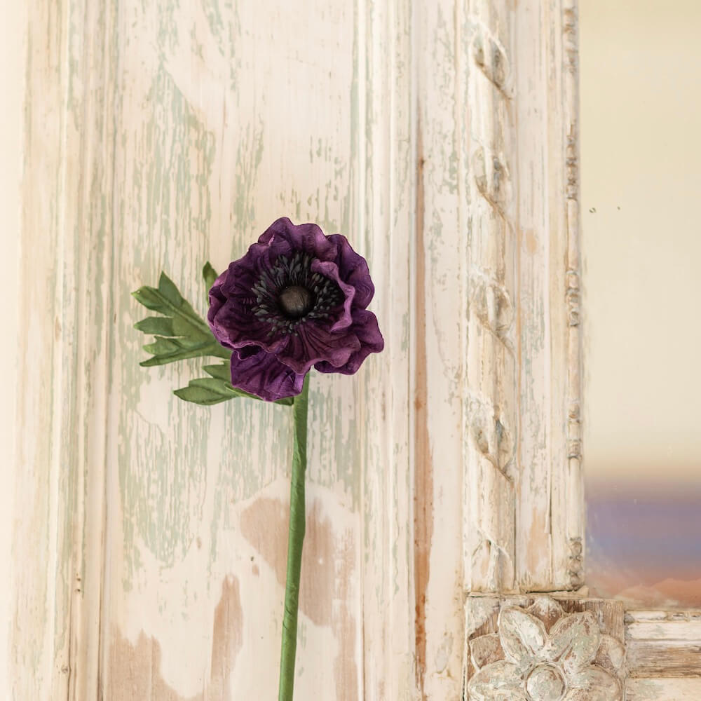 Flowrette Anémone fleur en papier violet x1 durable salon