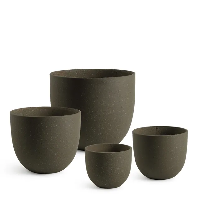 Sia Home Terra 4 cache-pots marron granito fibre ciment