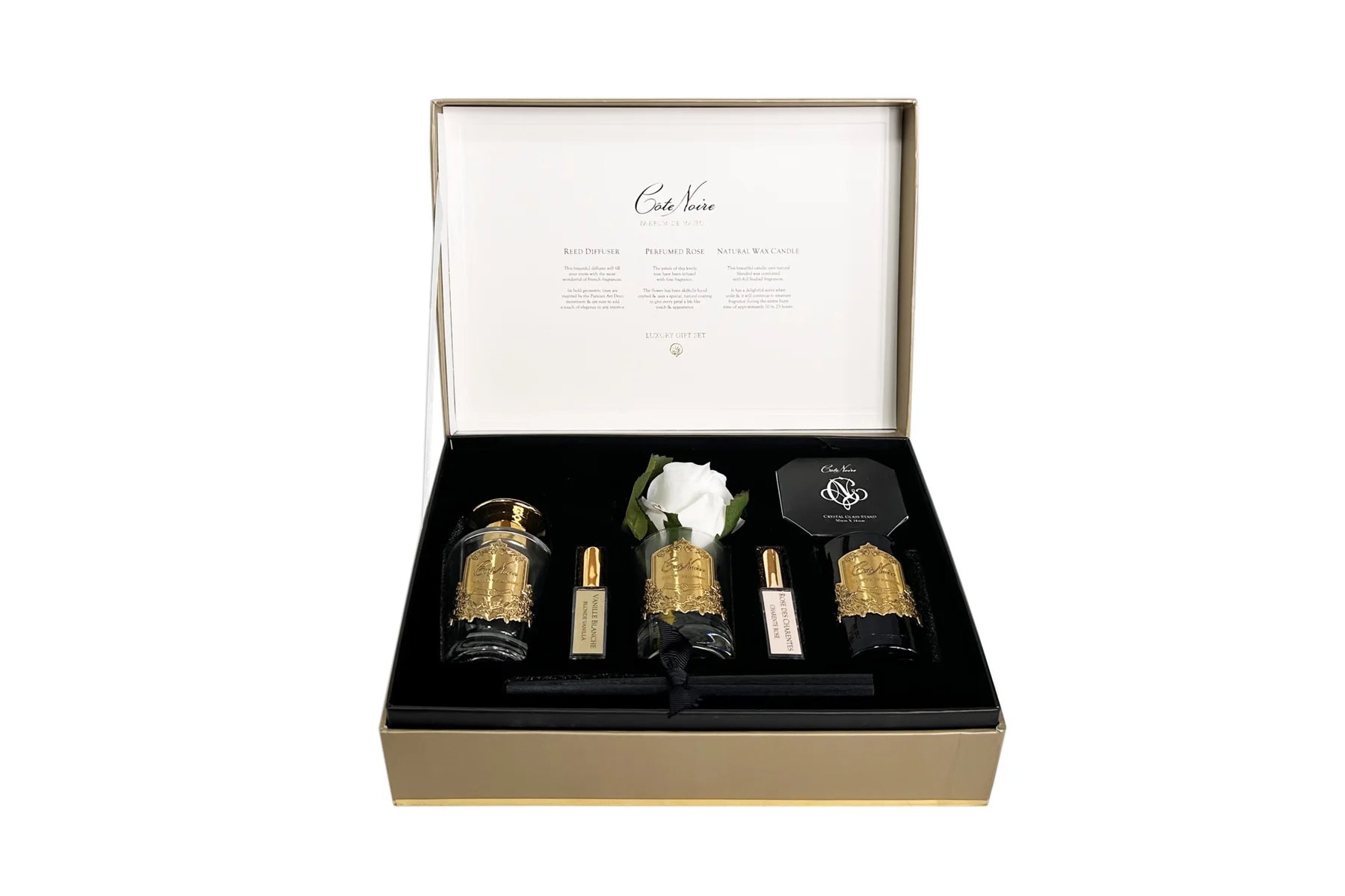 Côte Noire Gift Packs GP01 vanille coffret rose bougie