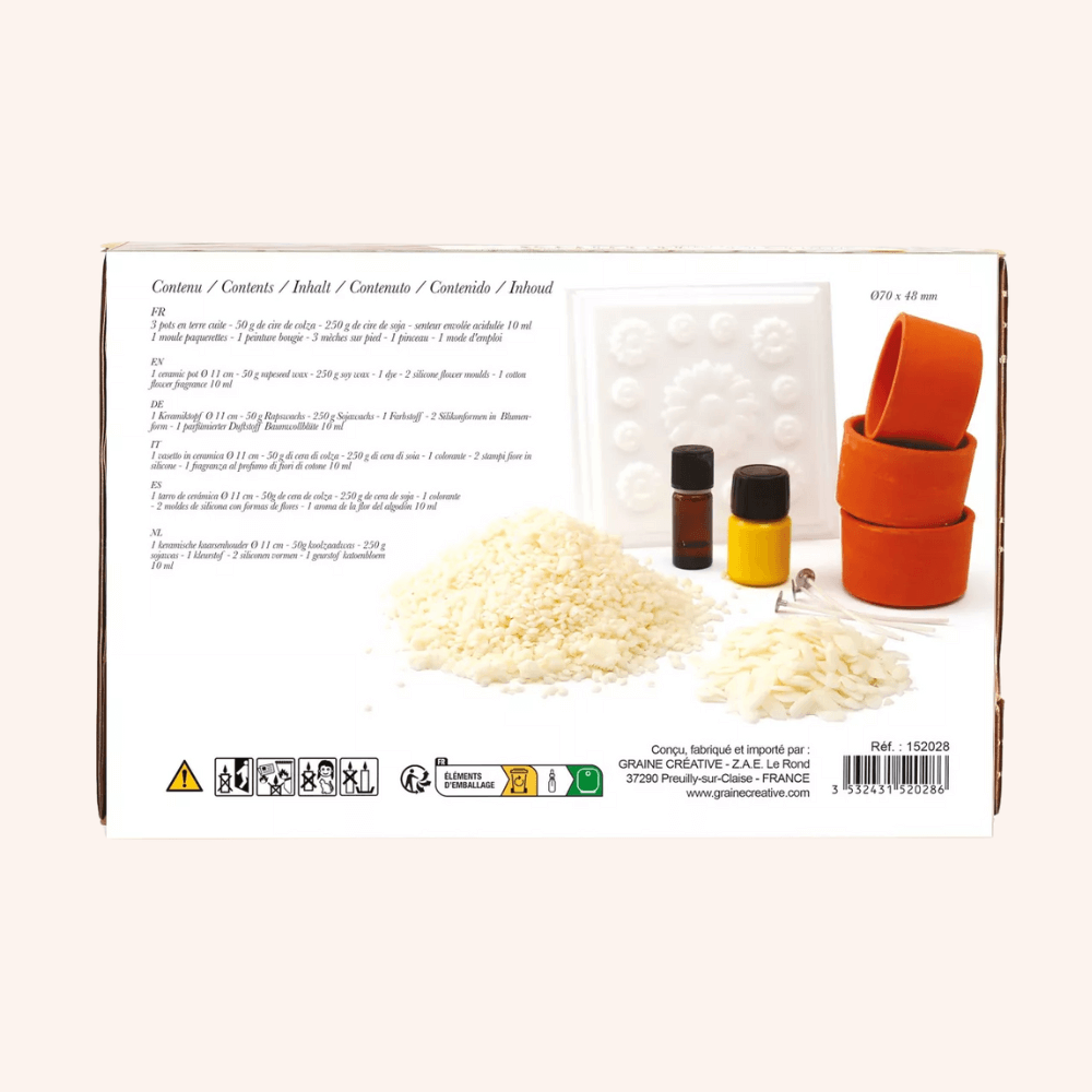 Flowrette kit bougies DIY pots terre cuite marguerites