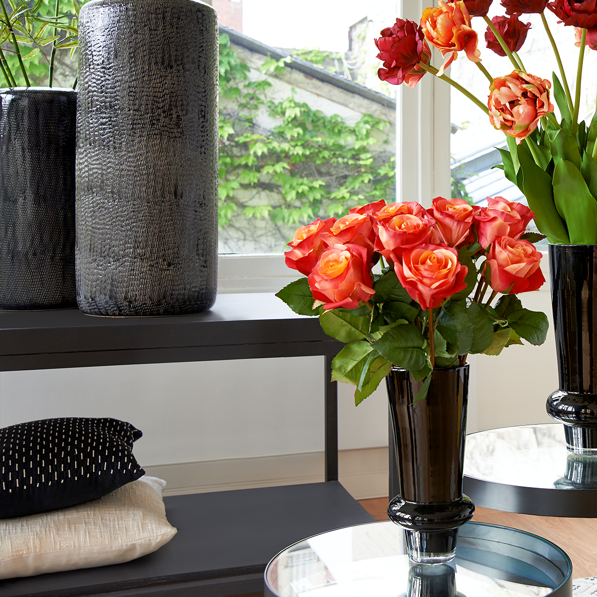 Sia Home Solly vase verre noir 33 cm