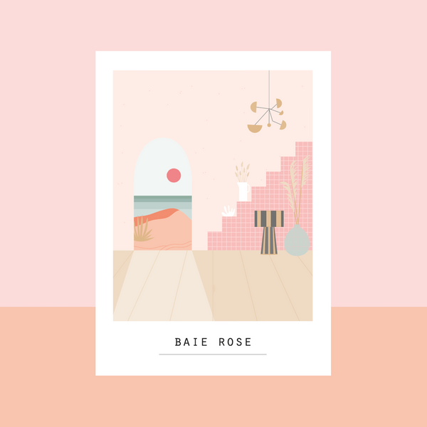 Flowrette Carte postale Rosa Beere fleurie papier