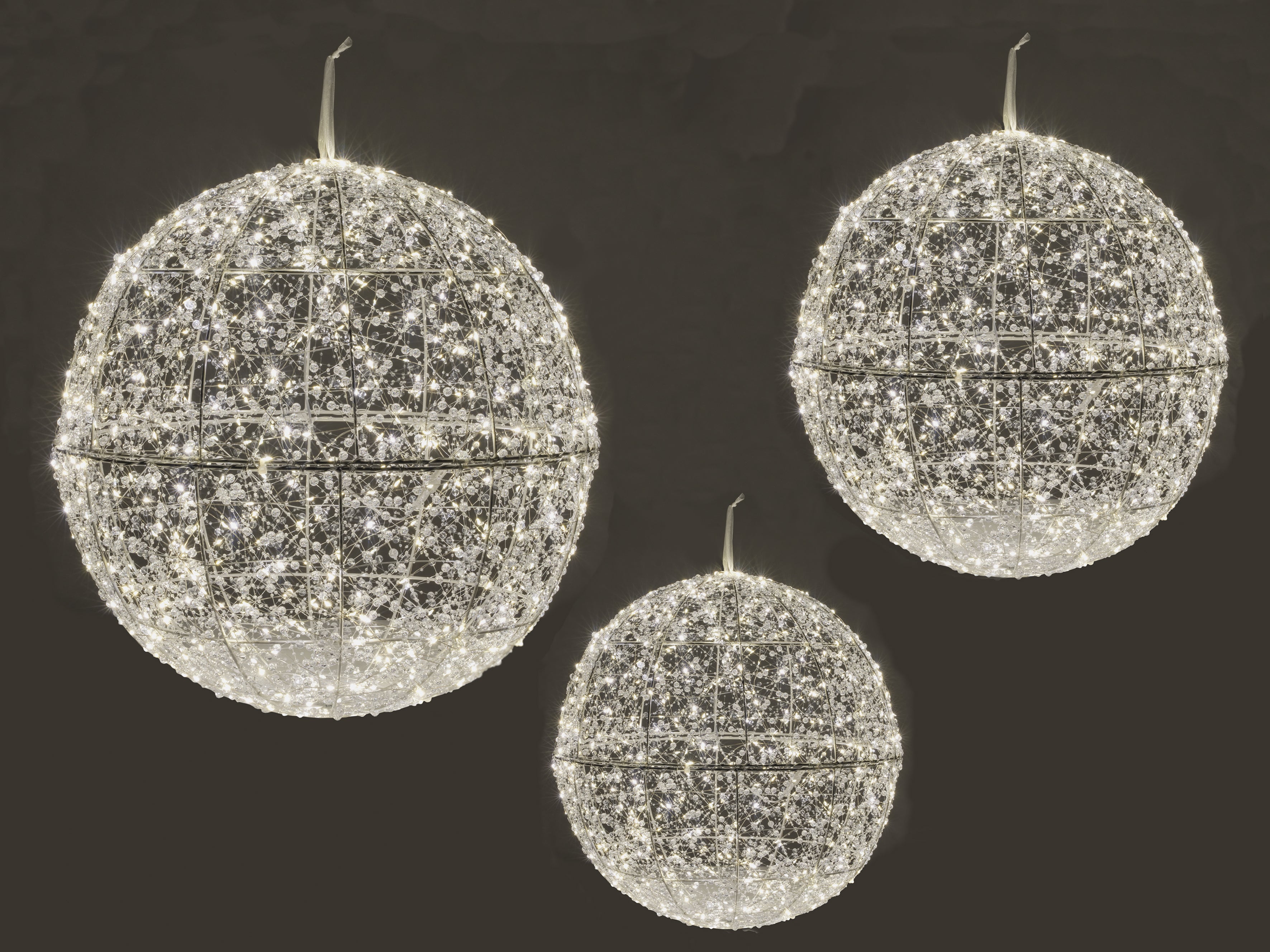 Feuillazur Rungis lot 3 sphères lumineuses blanc froid déco Noël