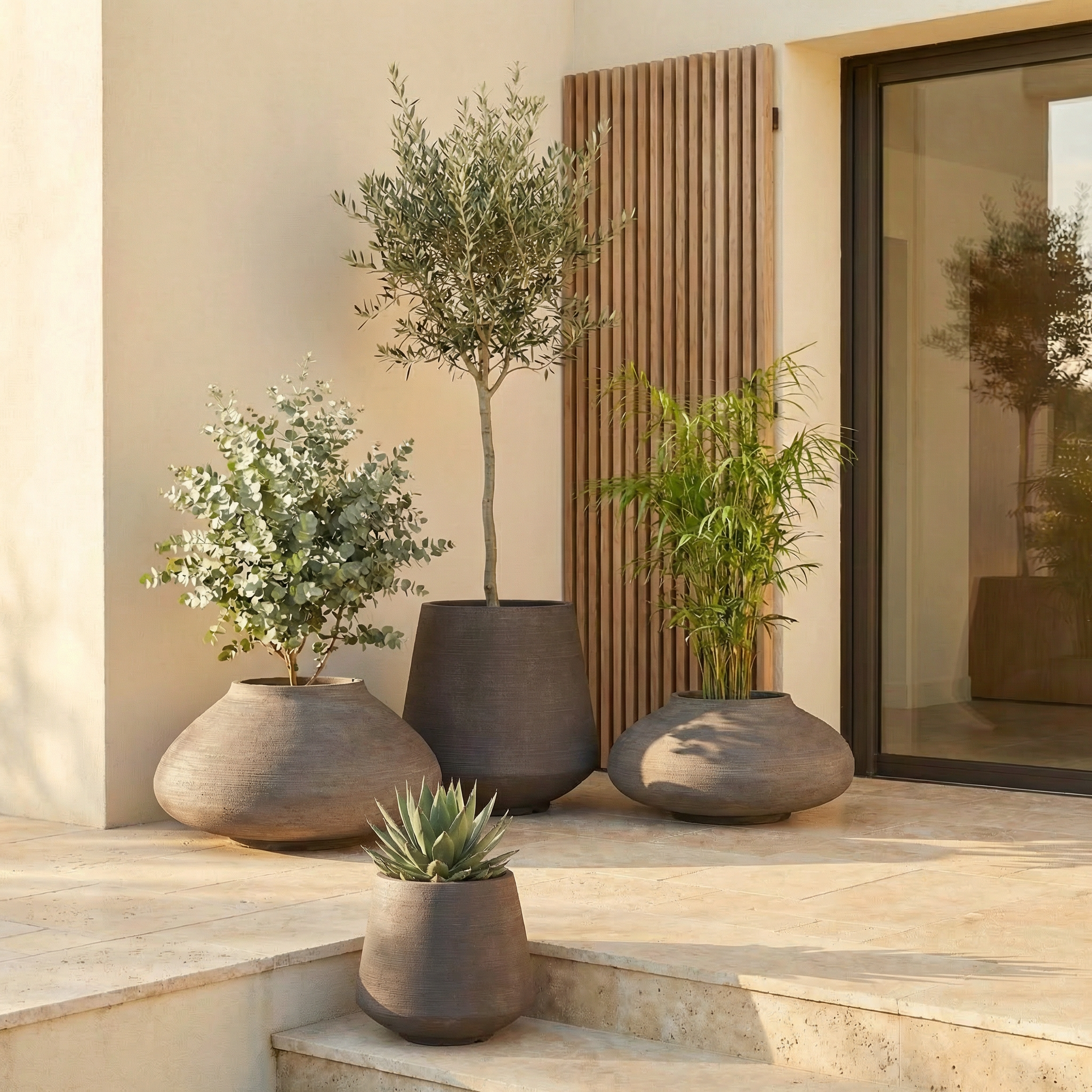 Sia Home Zen cache-pot conique marron foncé 46 cm