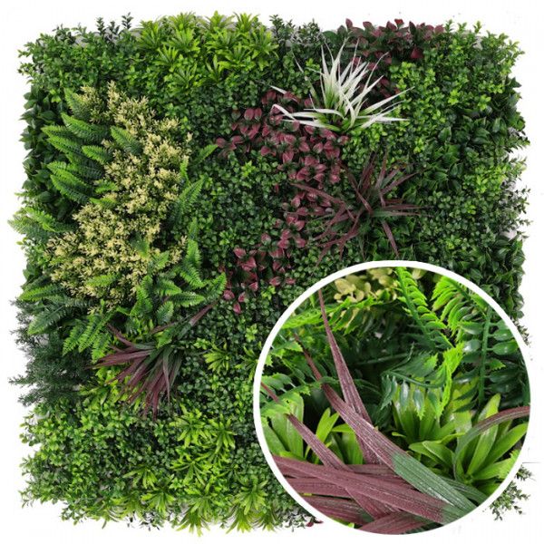 Feuillazur Oasis plaque végétale artificielle vert 100x100cm mur