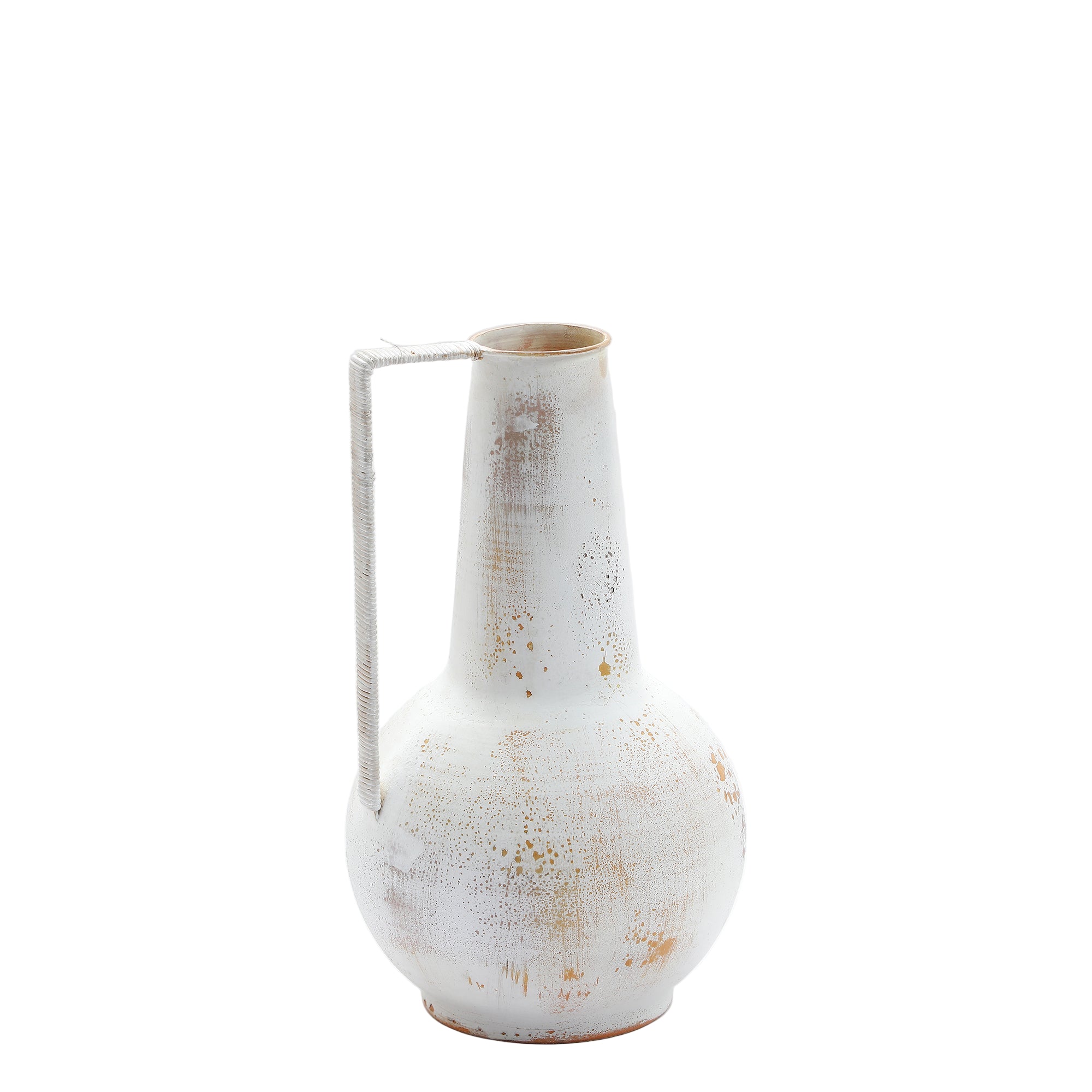 Sia Home Avena vase métal blanc 34 cm poire