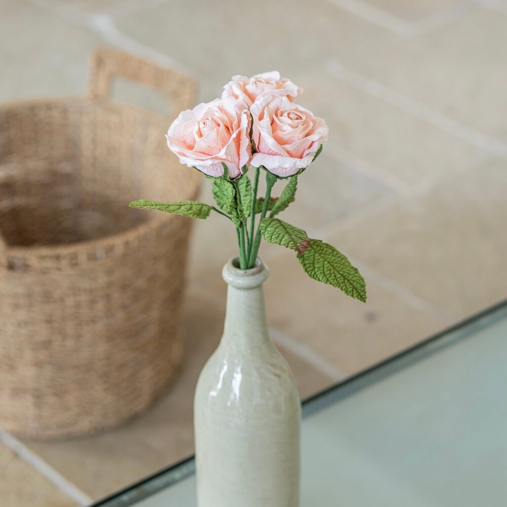 Flowrette Fleurs en papier Petite Rose Lady champagne x1