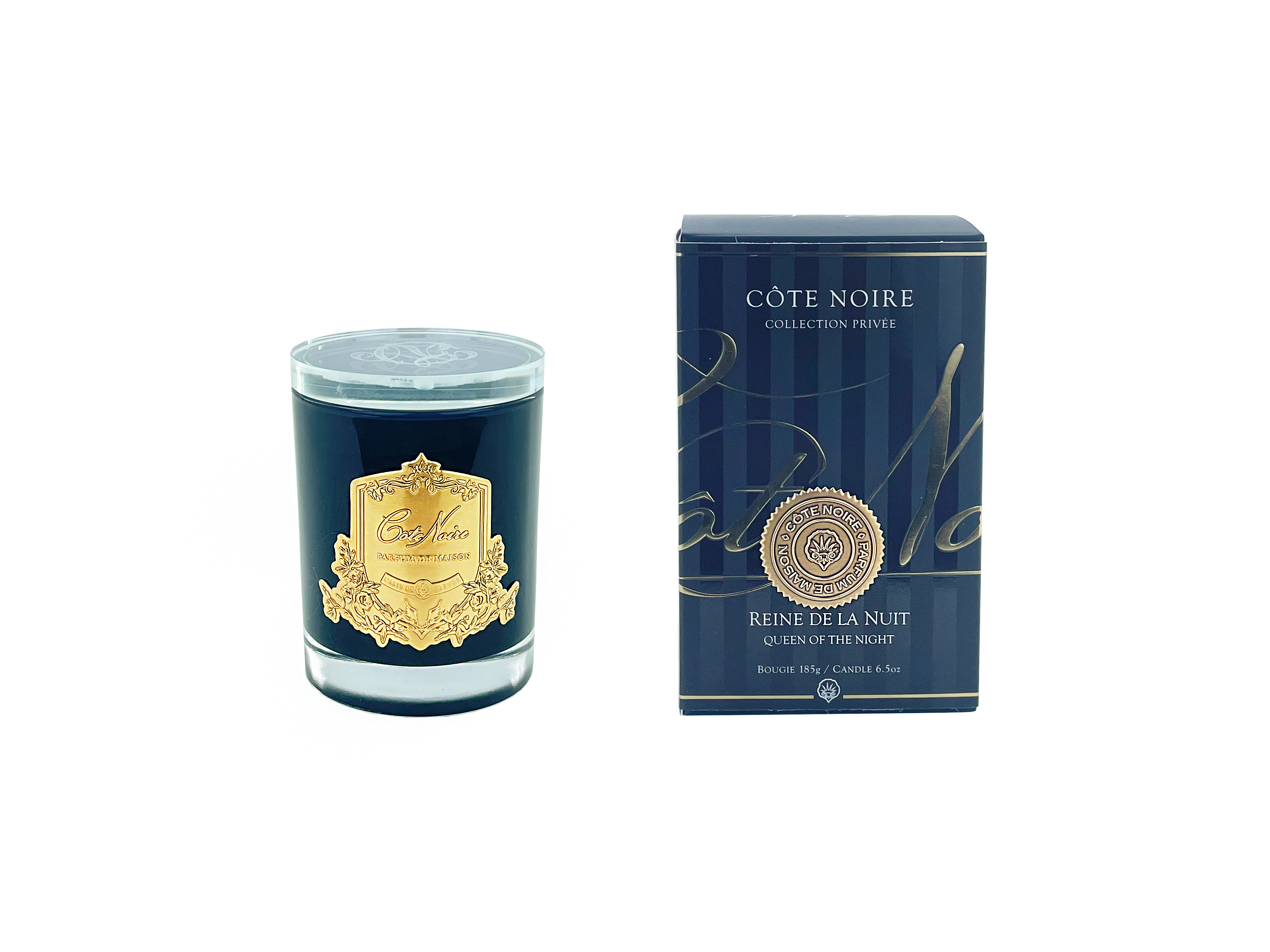 Côte Noire Soy Blend Queen Night bougie 185g verre doré
