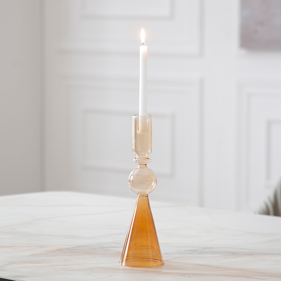 Sia Home Sunrise bougeoir verre orange 31 cm