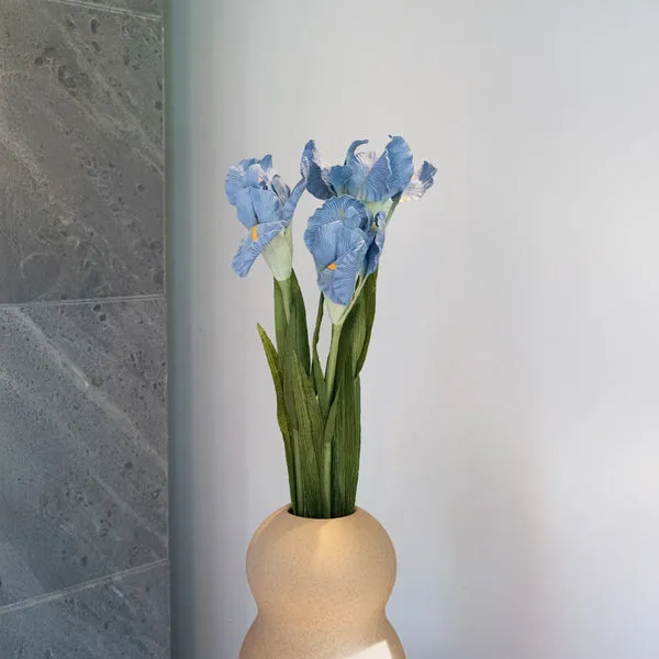 Flowrette Fleurs en papier Iris bleu fleur papier x1