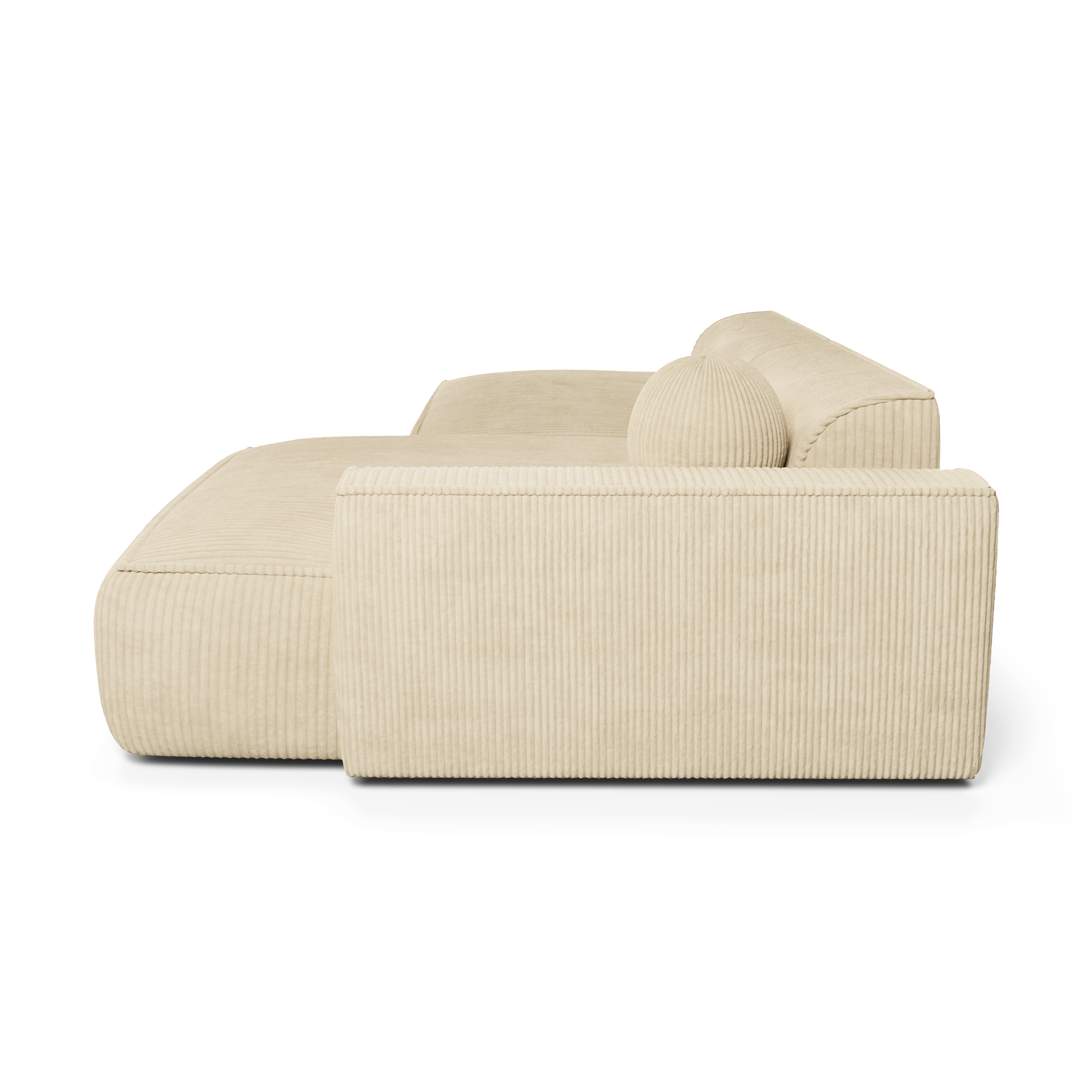 Sia Home Ania canapé angle droit crème coussin boule