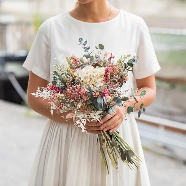 Flowrette Hector bouquet fleurs sechees stabilisees rose S