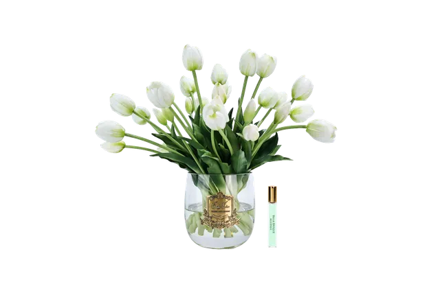 Côte Noire Heritage Tulips HT01 fleurs parfumées blanches vase