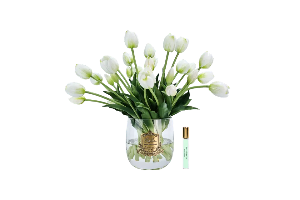 Côte Noire Heritage Tulips HT01 fleurs parfumées blanches vase