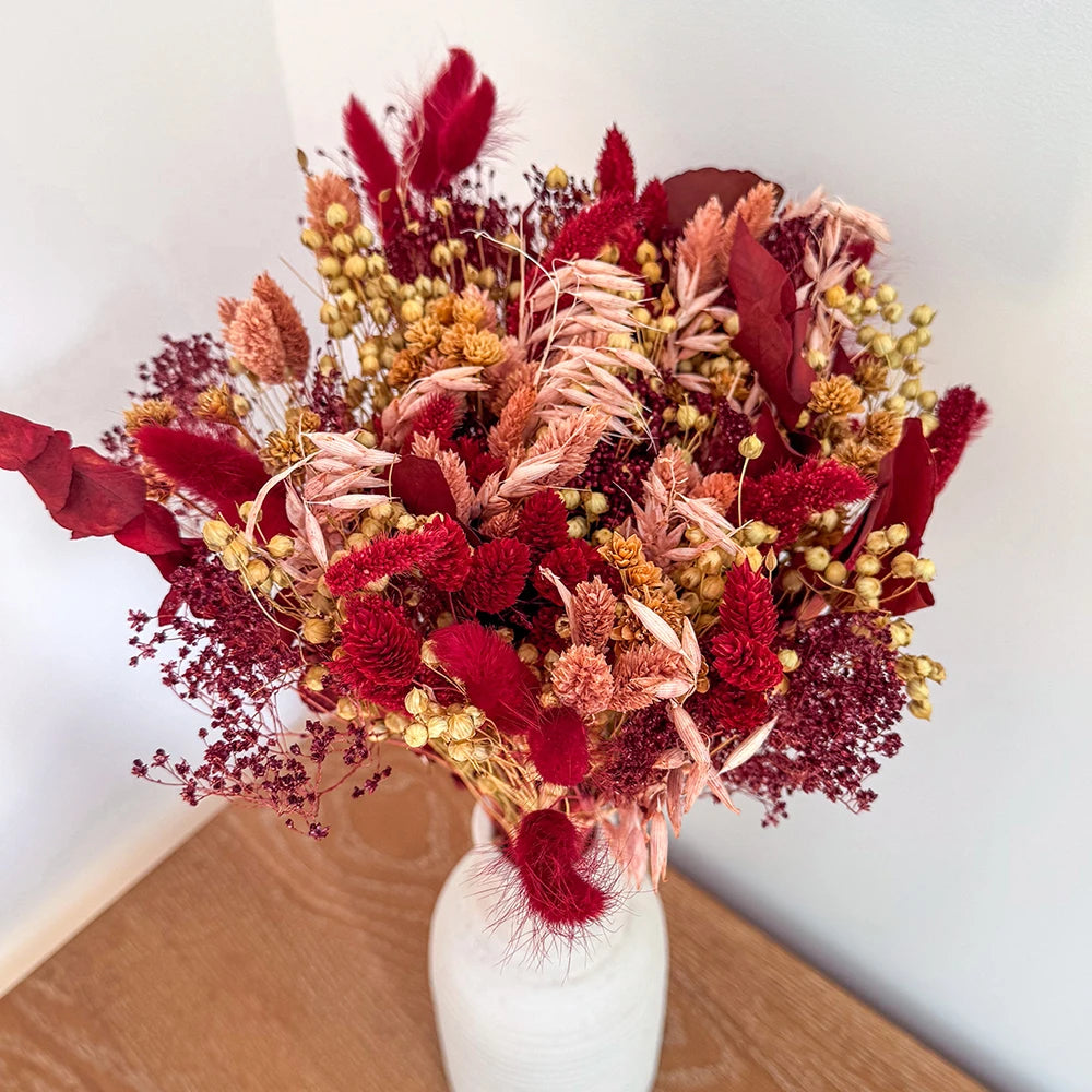Flowrette Fleurs séchées Archibald bouquet séché M bordeaux