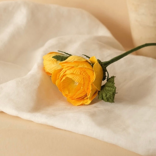 Flowrette Fleurs en papier rose Queen rose papier jaune