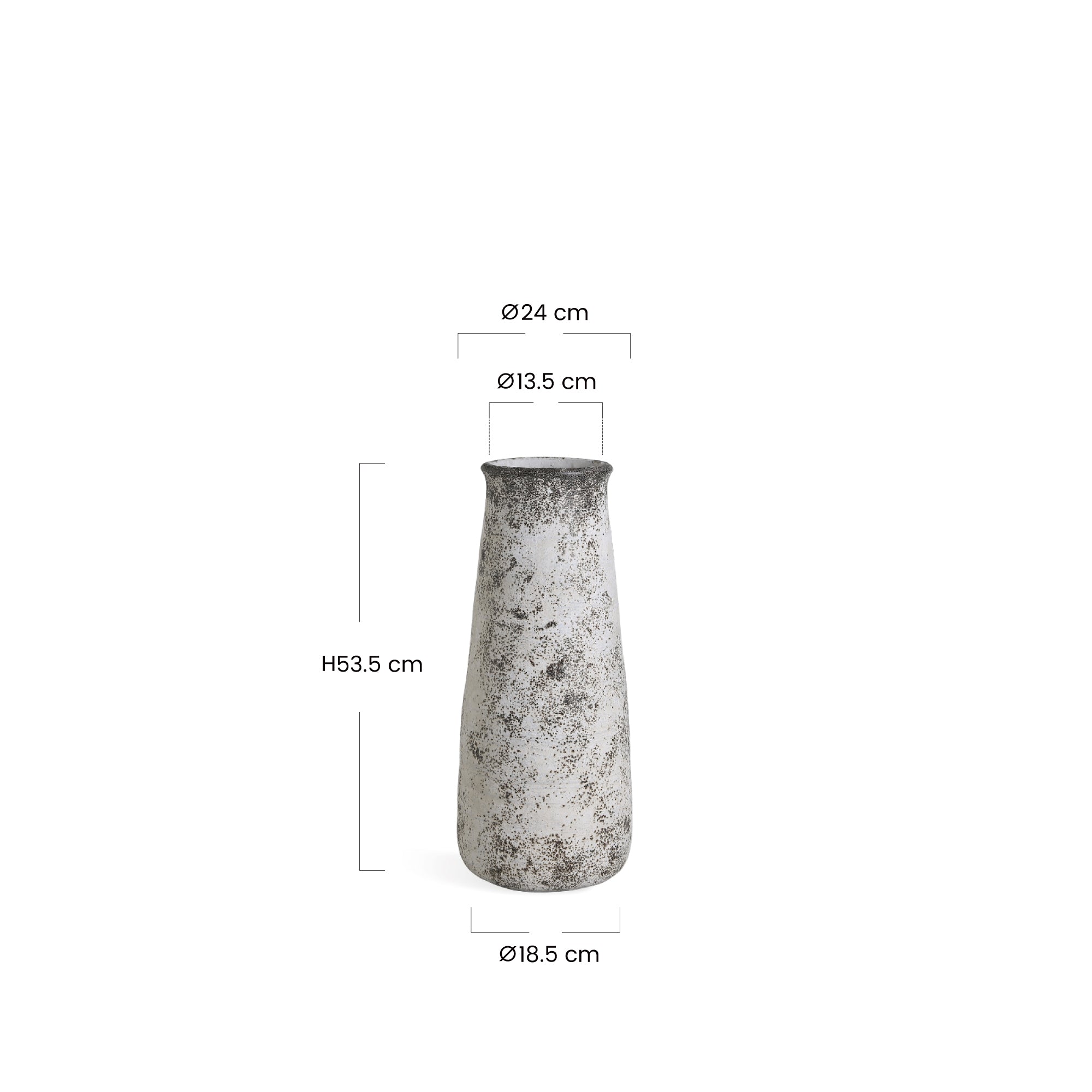 Sia Home Antica vase crème 54 cm fibre de ciment