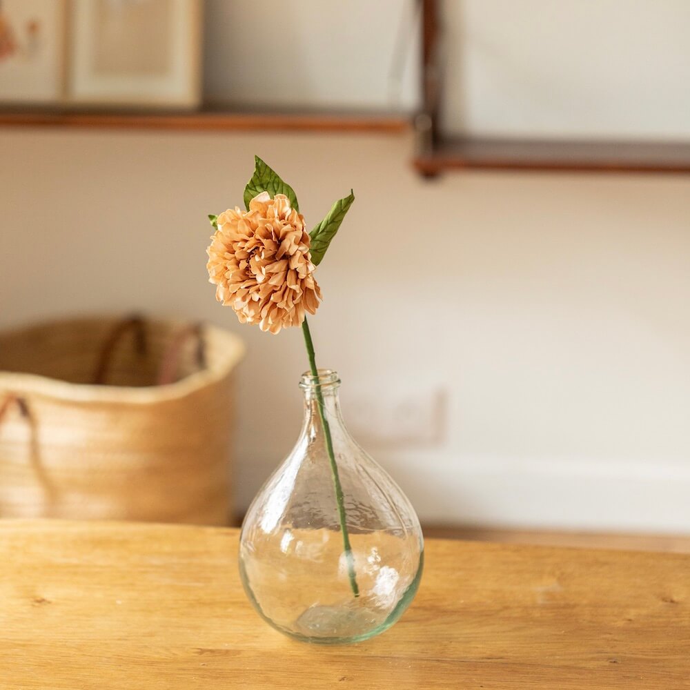 Flowrette Dahlia fleur papier beige x1 tige