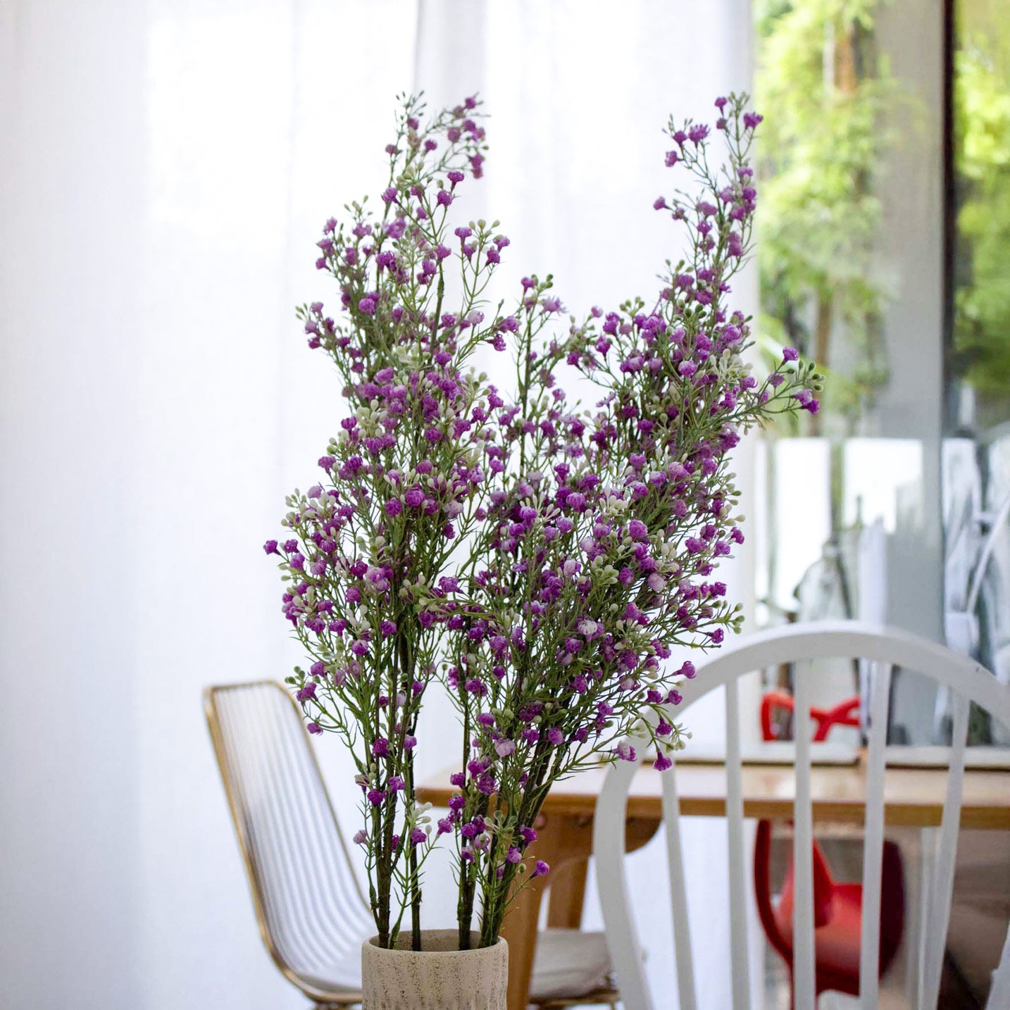 Flowrette Gypsophile mauve fleur artificielle x1 real touch
