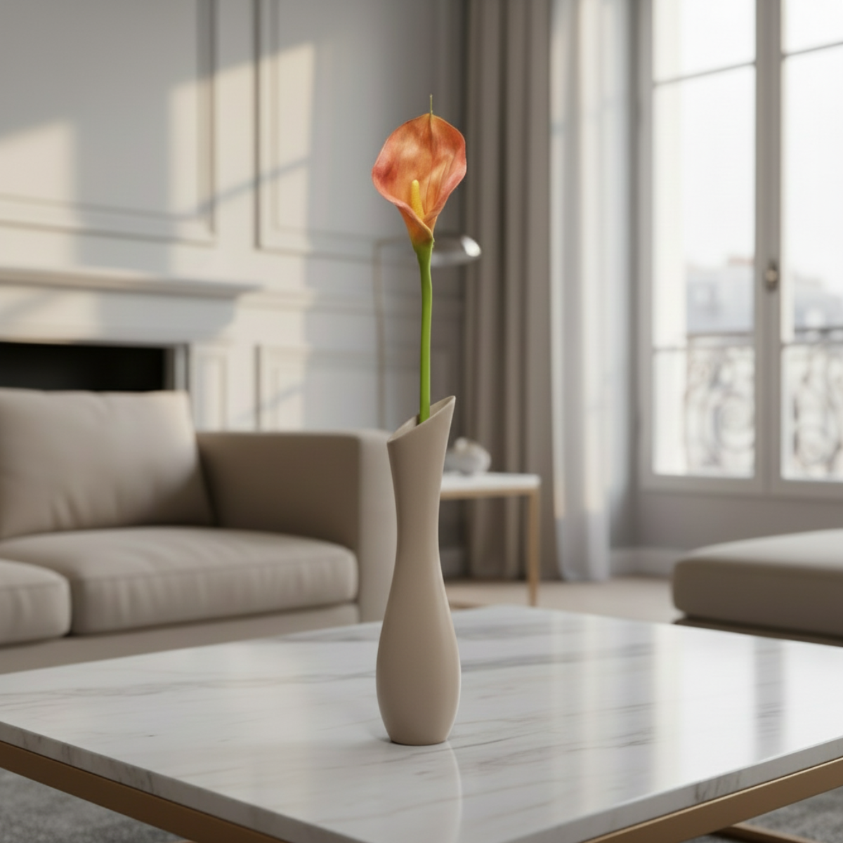 Sia Home Kelly tige arum artificiel orange 78 cm
