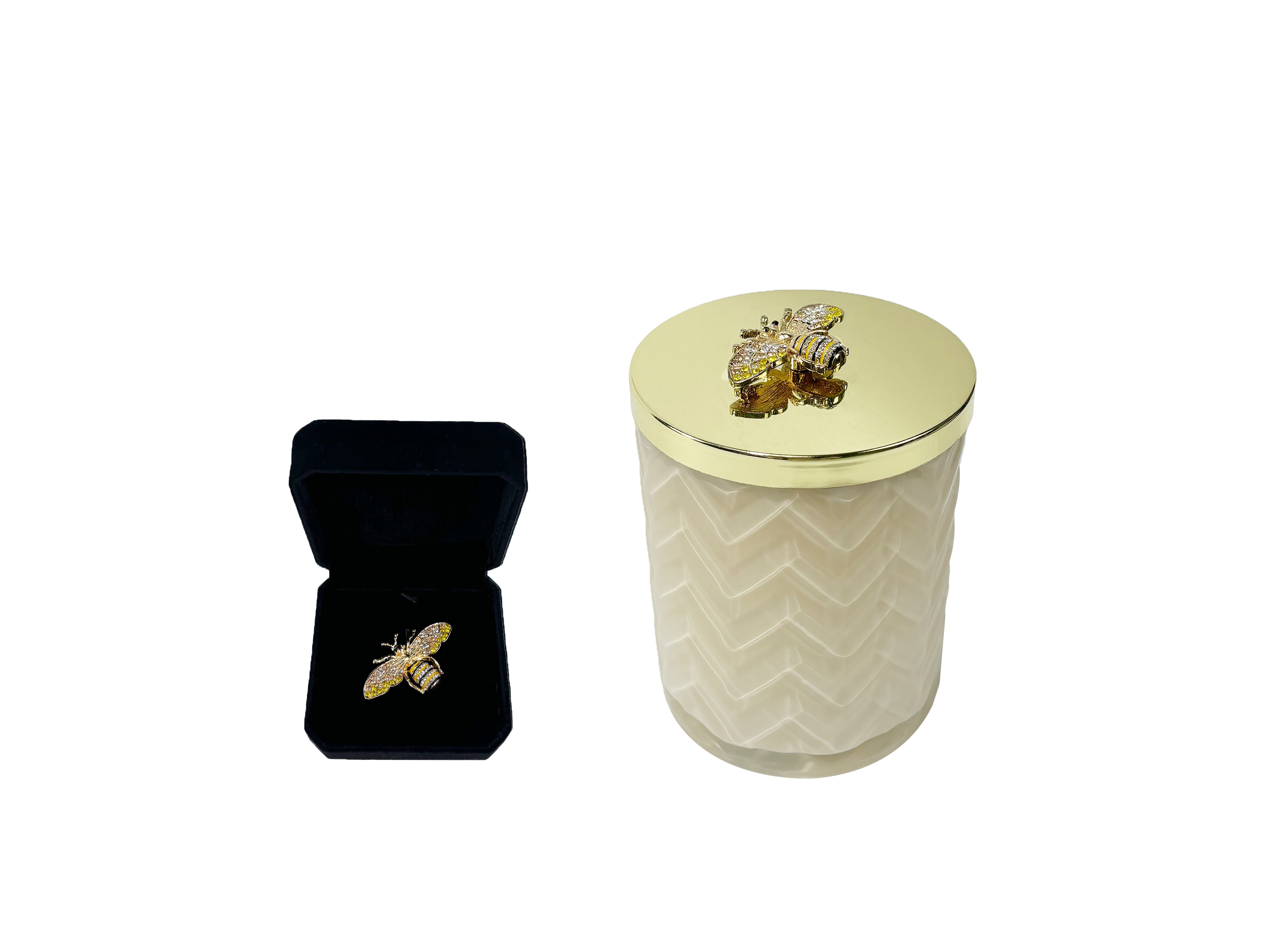 Côte Noire Herringbone Bougie Vanille Blanche Crème 600 g