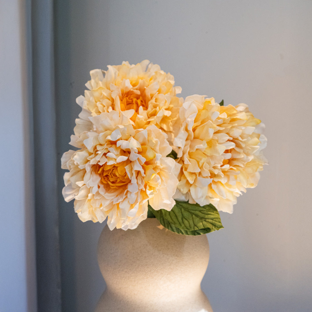 Flowrette Dahlia fleur en papier jaune x1 sans entretien
