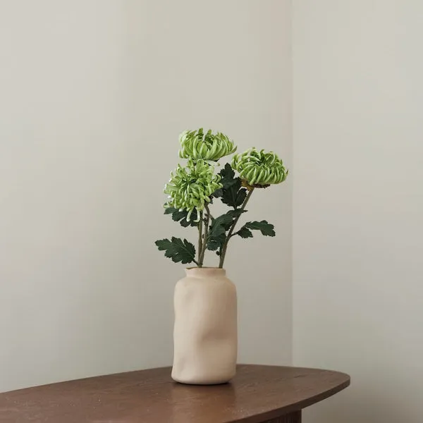 Flowrette Chrysanthème fleur artificielle verte Real Touch tige