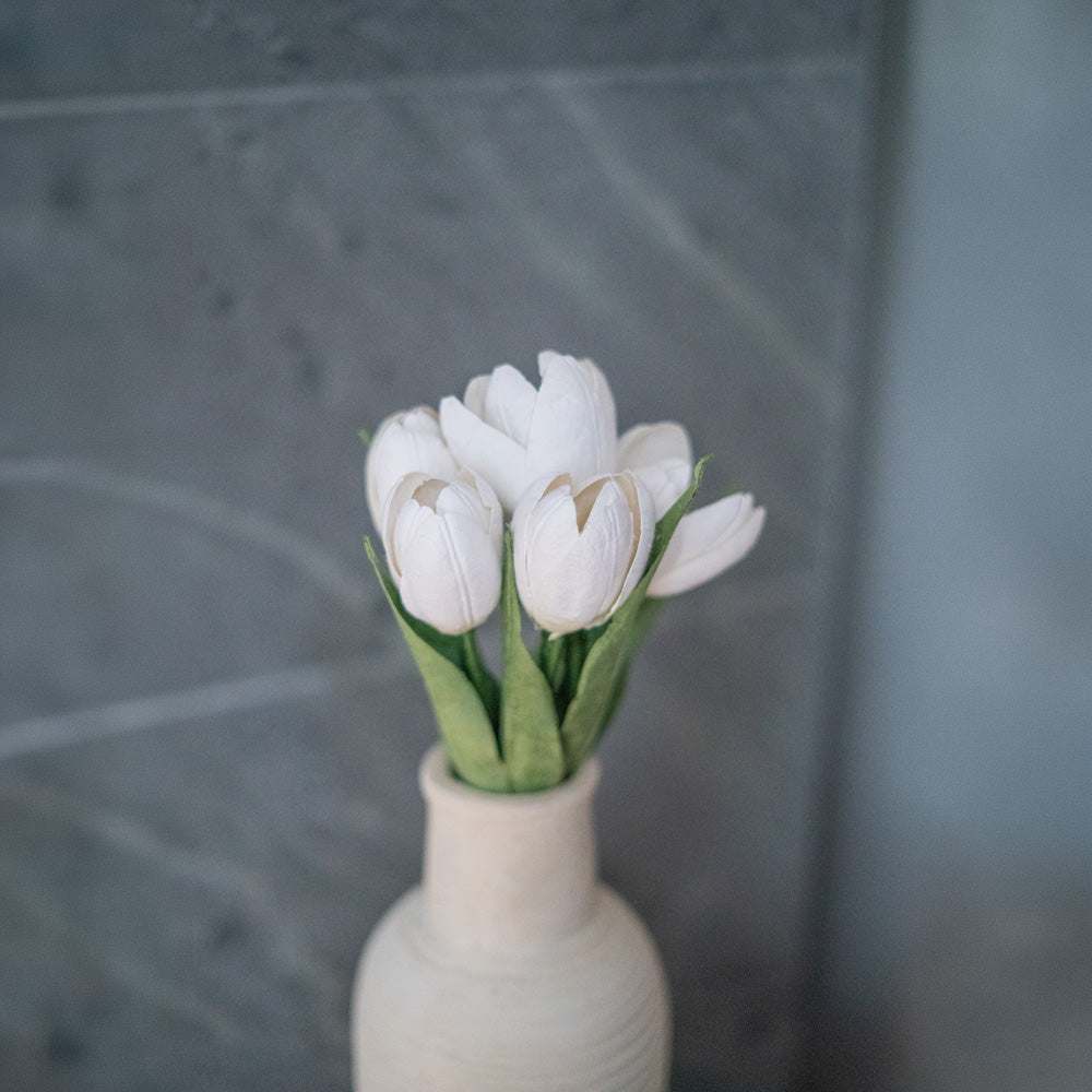 Flowrette Fleurs en papier Mini tulipe fleur blanche x1 durable