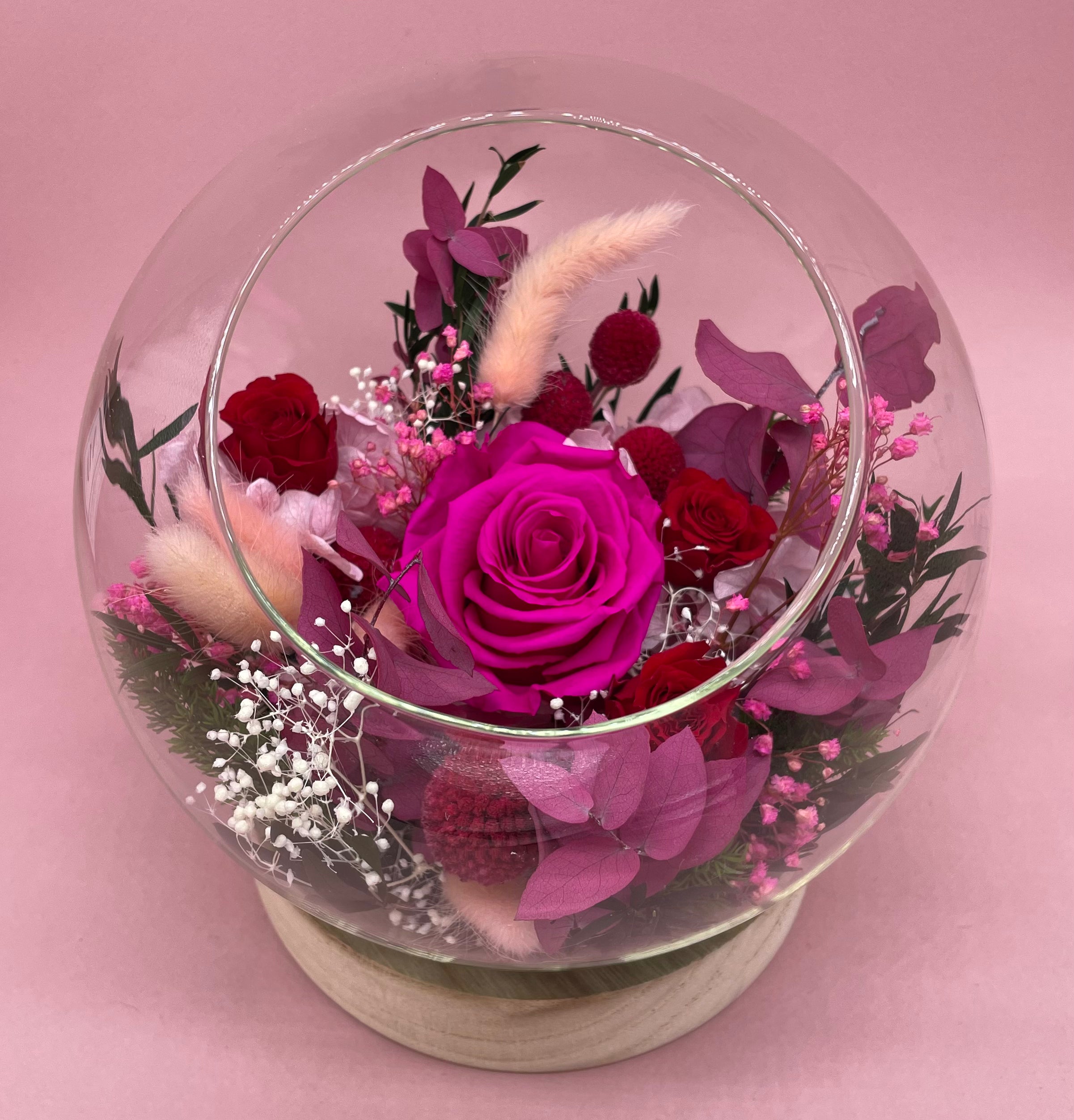 Ateliers Ouchamp Bulles Rue du Rendez-Vous bulle fleurie rose 20cm