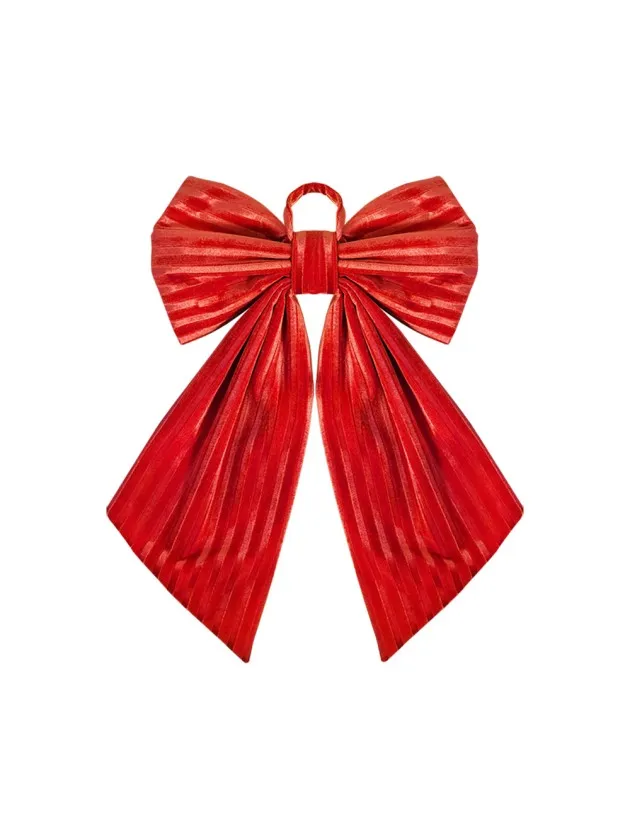 Feuillazur Rungis Noeud Velours Rouge Texturé 45x4x60cm