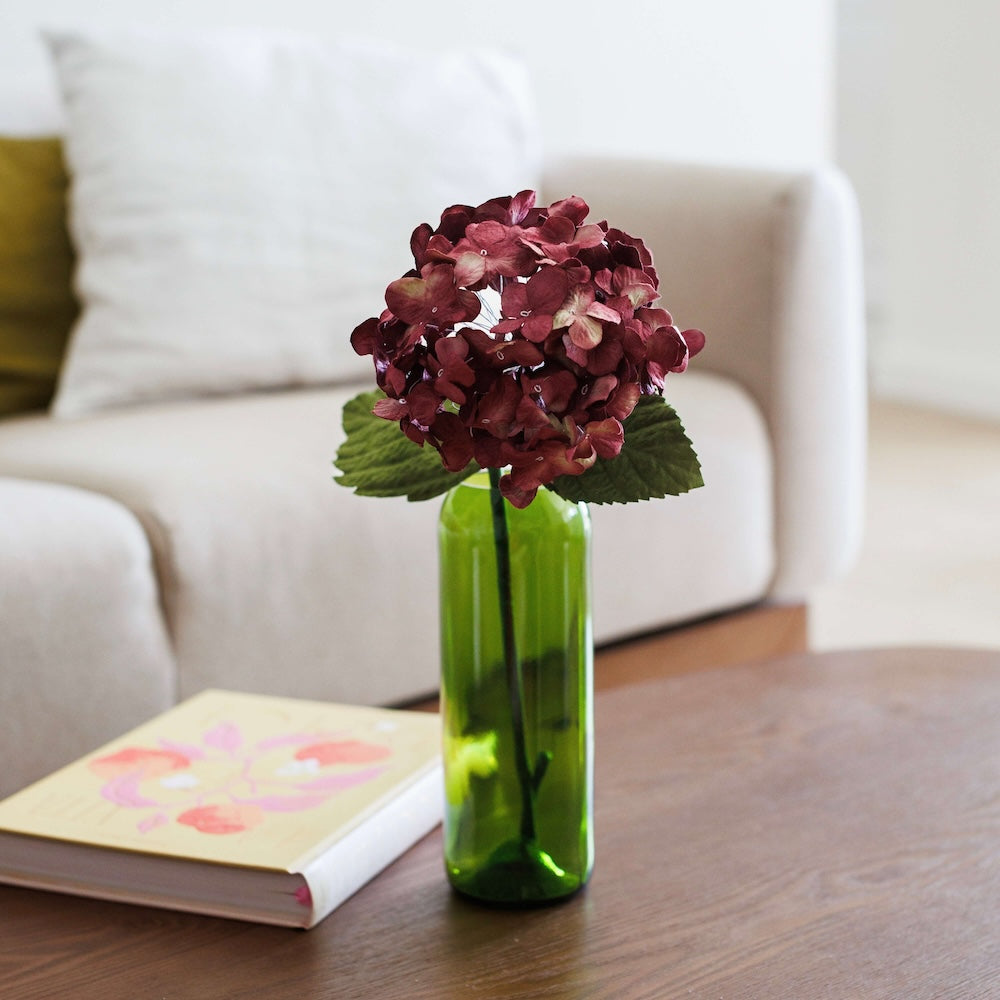 Flowrette Hortensia fleur papier prune à l'unité romantique