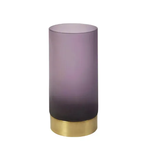 Sia Ring Vase verre moyen 24 cm violet et or