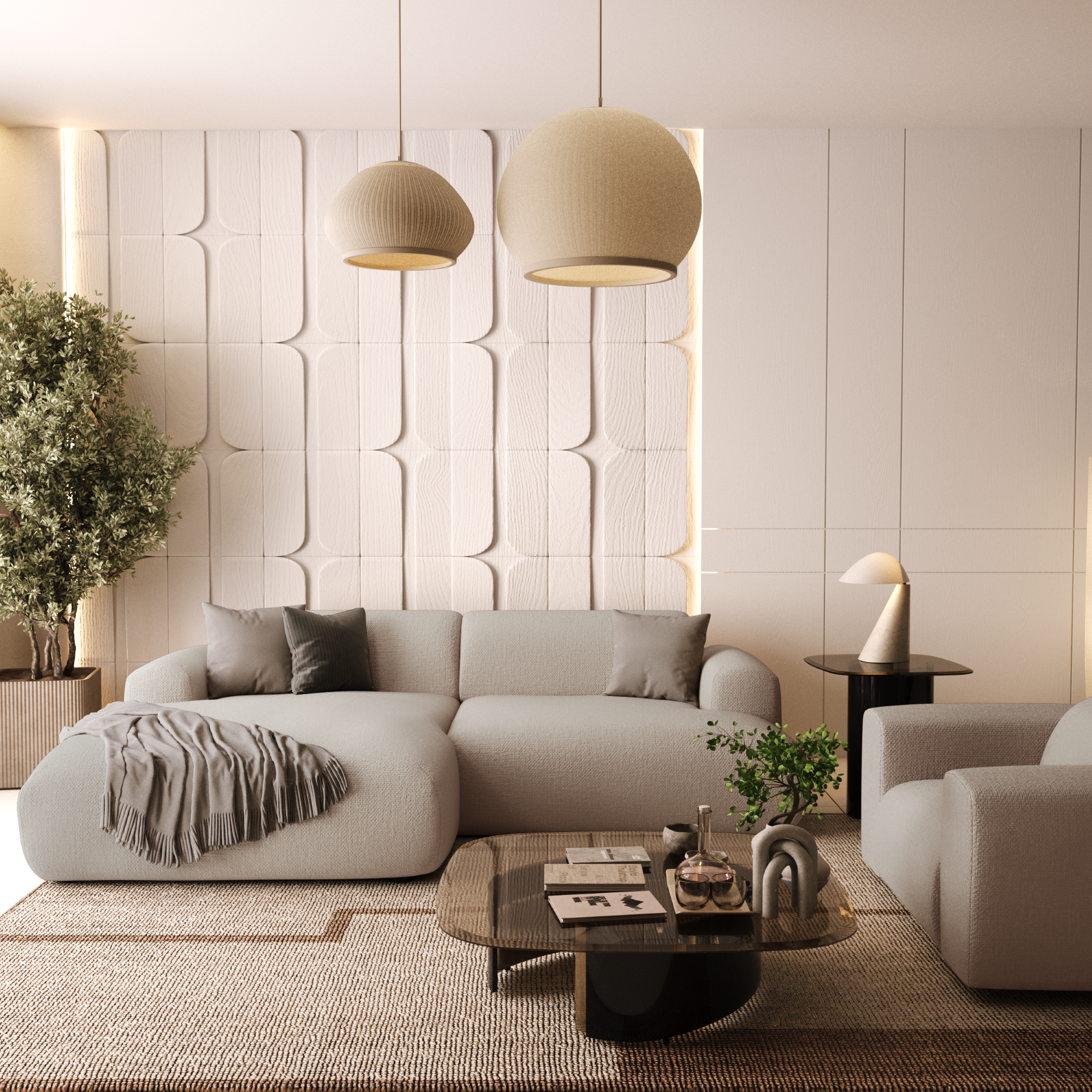 Sia Home Myra canapé angle gauche vert olive 5 places