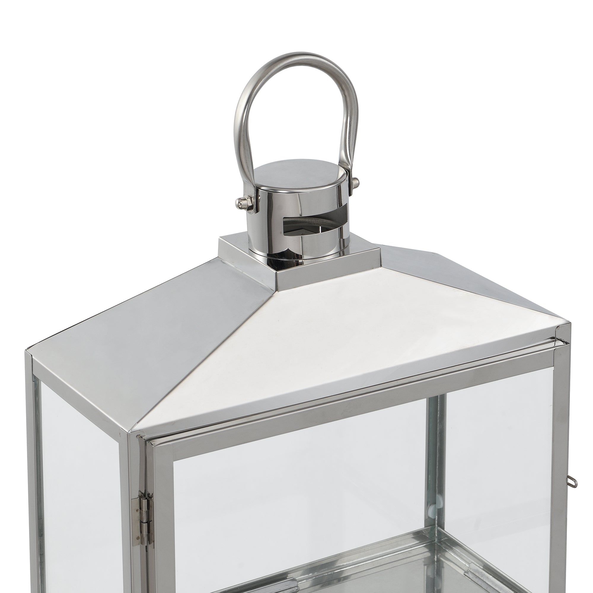 Sia Home Tara lanterne acier argenté 27 cm verre