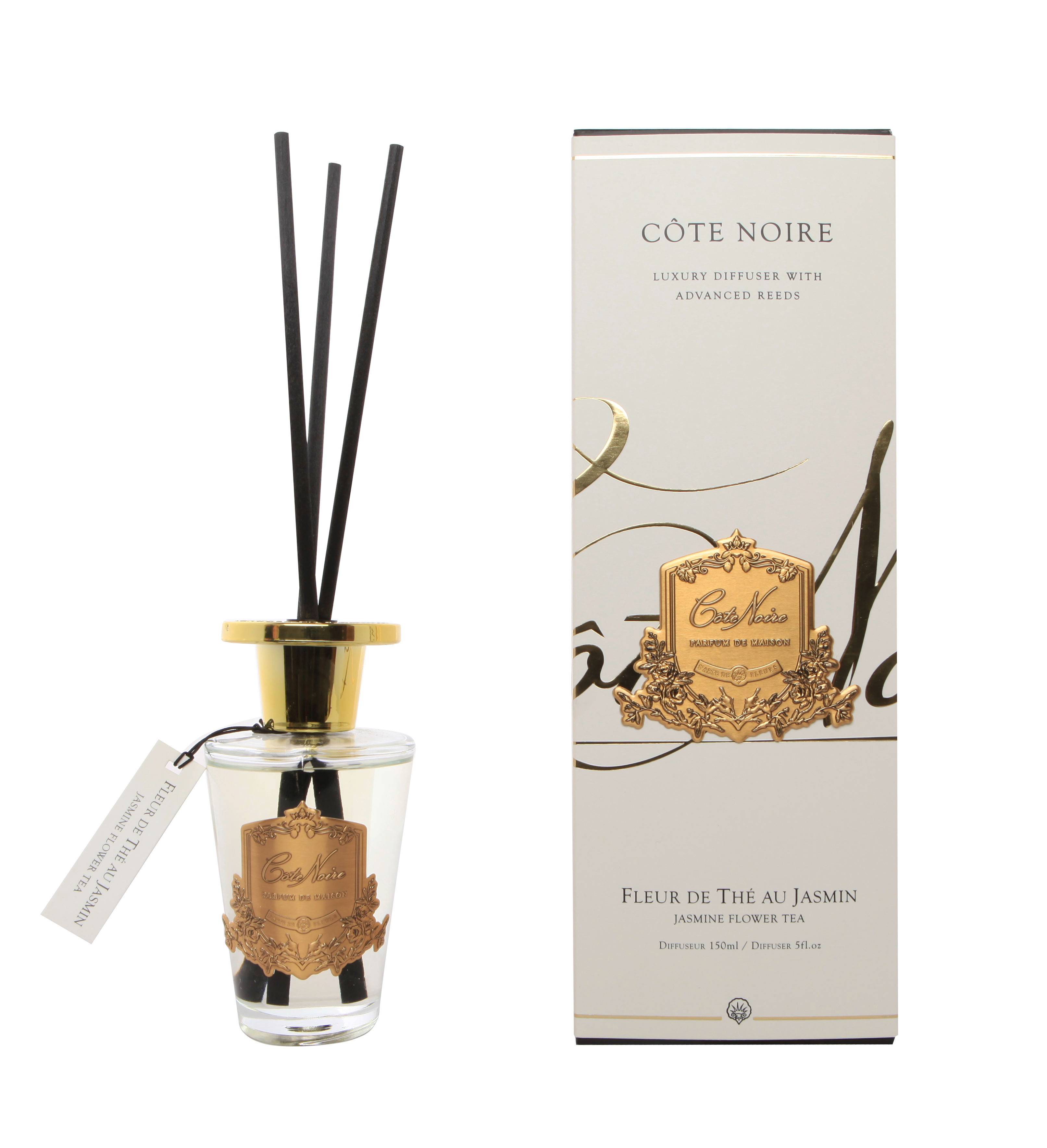 Côte Noire Diffusers fleur de thé jasmin diffuseur 90ml gold