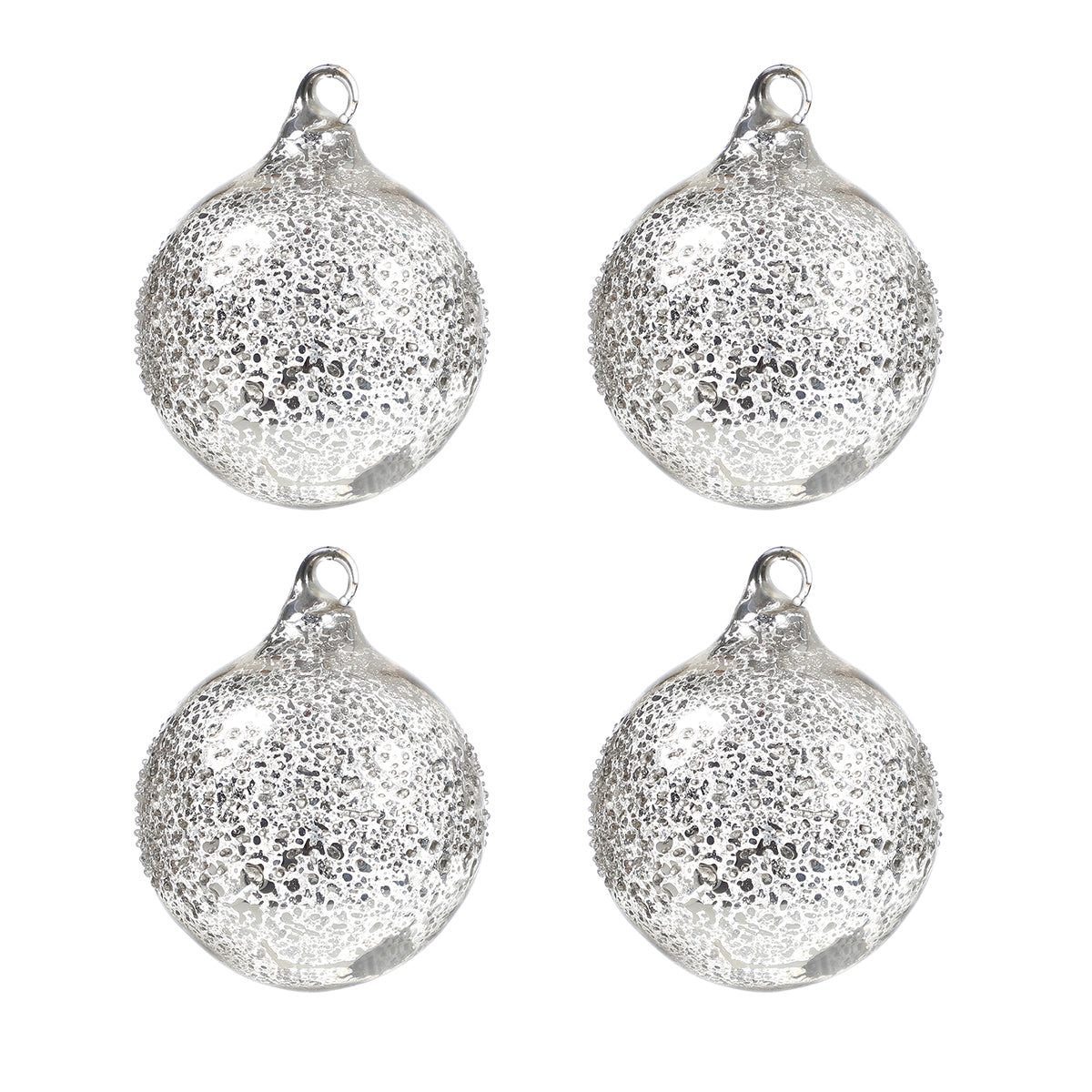 Sia Home Boules de Noël mercurisées argenté coffret 4