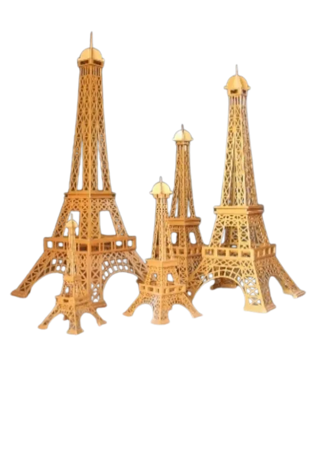 Feuillazur Rungis Tour Eiffel structure doré 60cm mariage