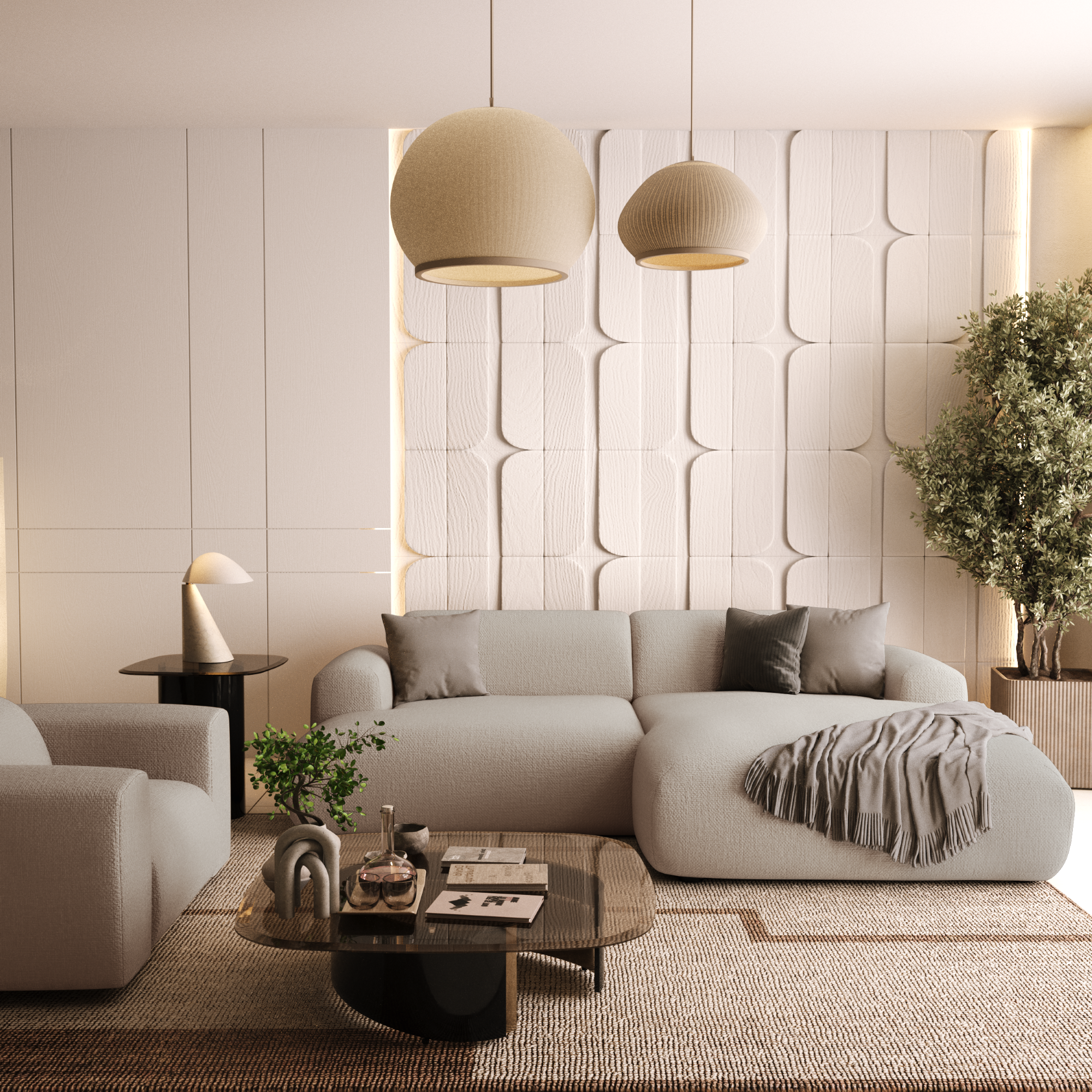 Sia Home Myra Petit Angle Droit canapé 5 places vert olive