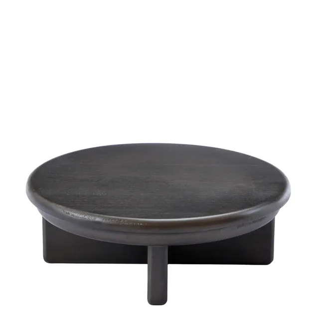 Sia Home Milo Plateau décoratif rond noir 25,5 cm bouleau