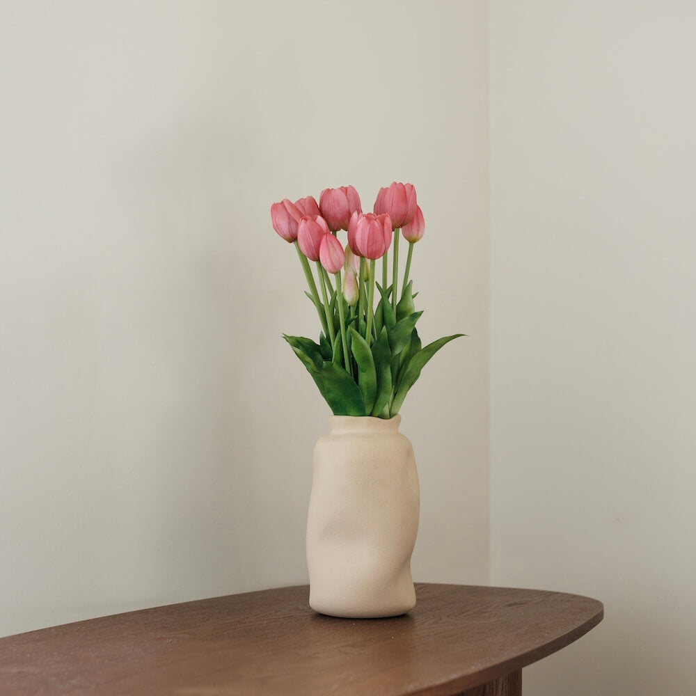 Flowrette Botte 5 tulipes roses fleurs artificielles