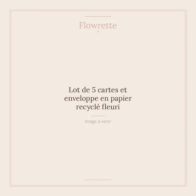 Flowrette lot 5 cartes enveloppes papier recyclé fleuri