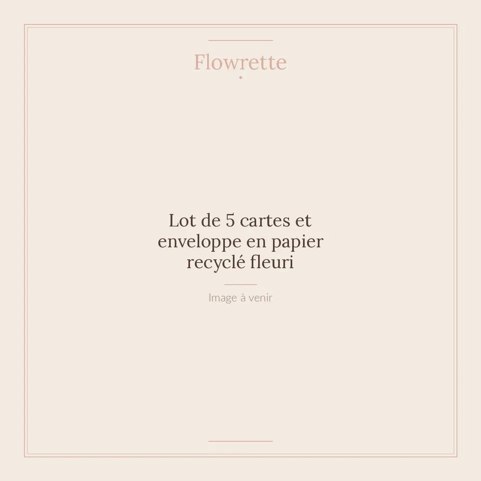 Flowrette lot 5 cartes enveloppes papier recyclé fleuri