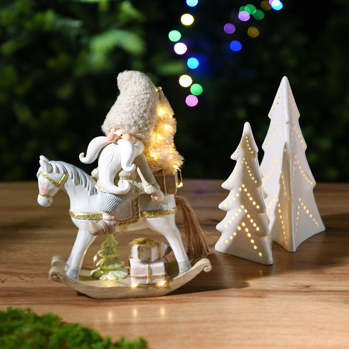 Sia Play figurine Père Noël LED gris 26 cm résine