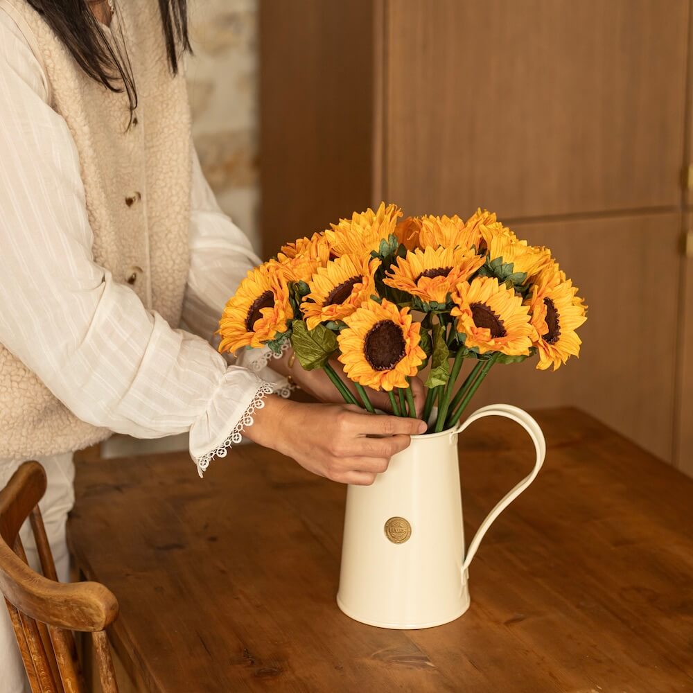 Flowrette tournesol fleur papier jaune tige x1 éternelle