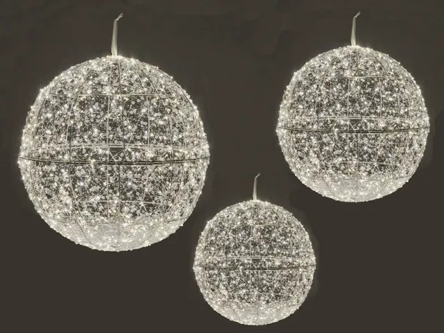 Feuillazur Rungis lot 3 sphères lumineuses blanc froid déco Noël
