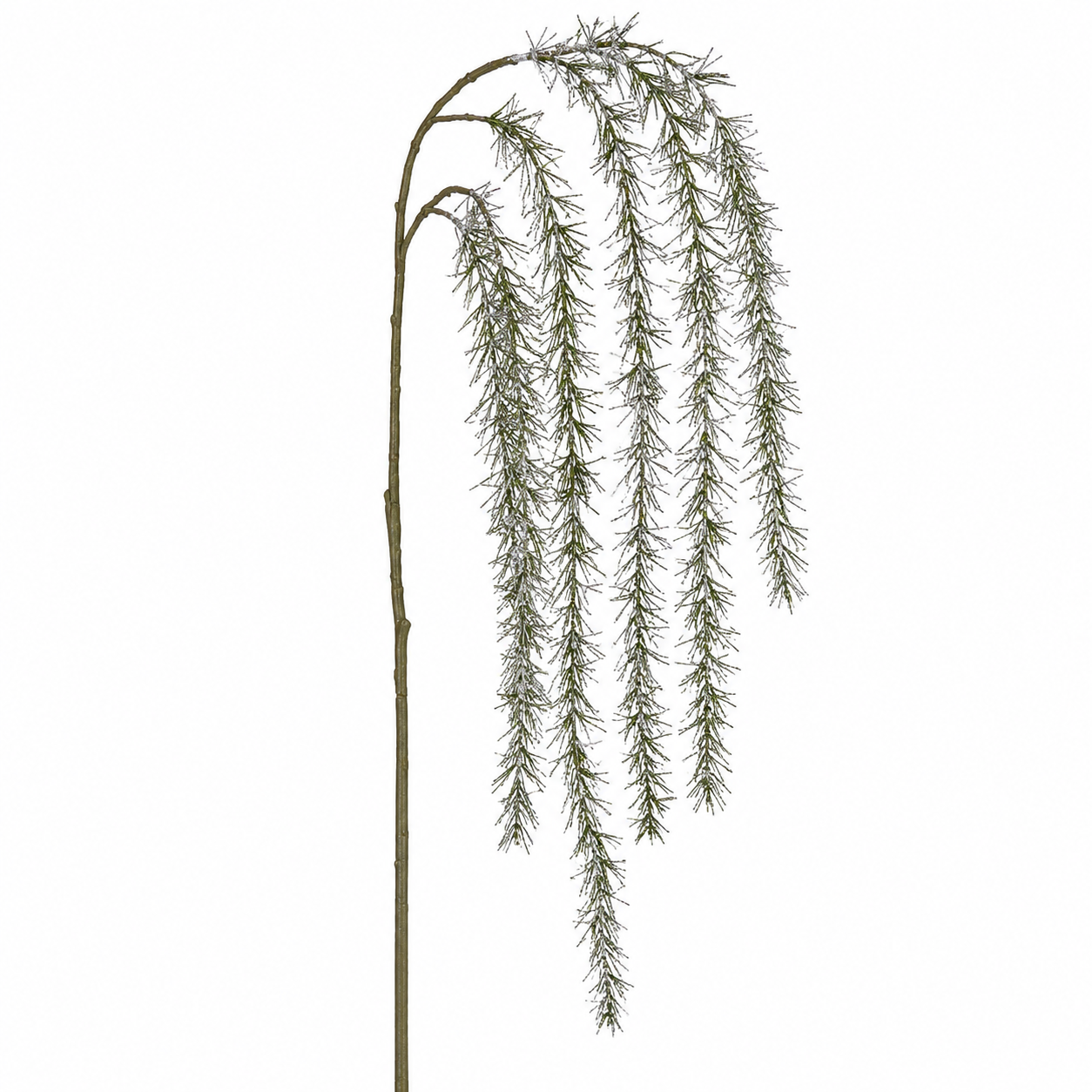 Sia Branches artificielles pin pailleté branche tombante verte 108 cm
