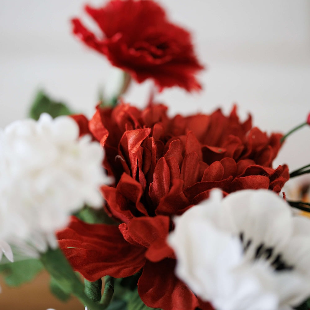 Flowrette Noël Enchanté bouquet fleurs papier rouge
